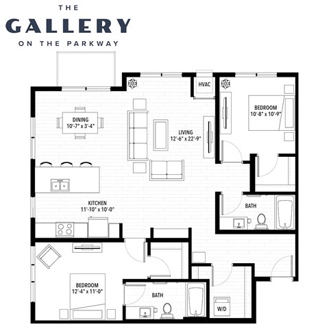 The Cab Floor Plan at The Gallery Apartments, Burnsville, MN, 55337